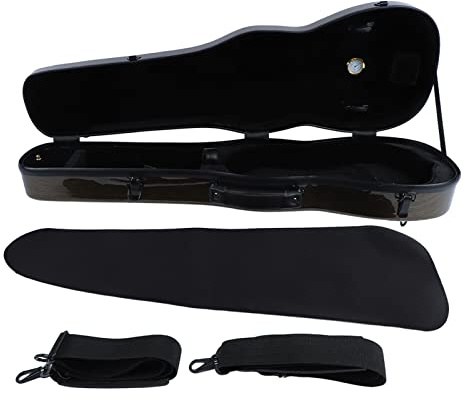 Violin Carrying Box, Thickened Carbon Fiber Lining Strong Portable Violin Case with Hygrometer for Replacement (Coffee)