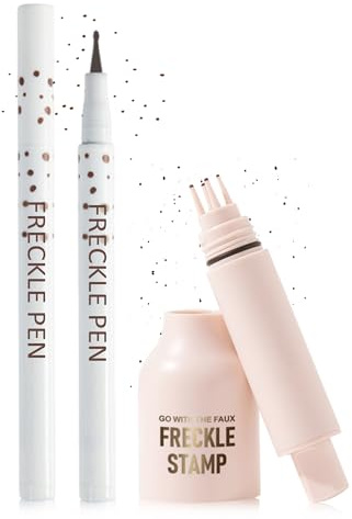 Stylo de Tache de Rousseur Set, Freckles Pen & Five Point Freckle Stamp-04 | Fausses Liquide Taches de Rousseur Longue Durée Waterproof, Maquillage Freckles Natural pour Plage & Look Quotidien