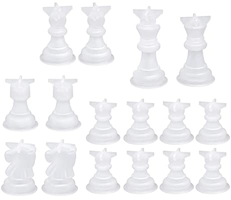 Moldes internacionales de silicona para piezas de ajedrez, resina epoxi, herramientas de fabricación de joyas para fiestas familiares, juegos de mesa, resina epoxi, molde único de base ligera
