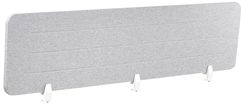 Beliani Schreibtisch Trennwand Akustik hellgrau 180 x 40 cm Befestigungsklammern Ziggy
