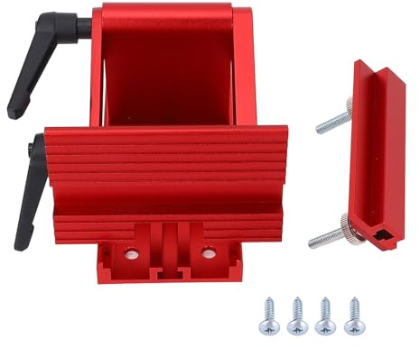 Klanata Adjustable Bench Grinder Sharpening Jig – 6 Inch & 8 Inch Grinder Replacement Tool Rest with Miter Slide, Metal Base (Red)