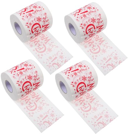 ROMISBABA 4rotoli Tovaglioli Decorativi Per Casa Carta Stampa Natalizia Fazzoletti Igienici Per Feste Articoli Per Feste