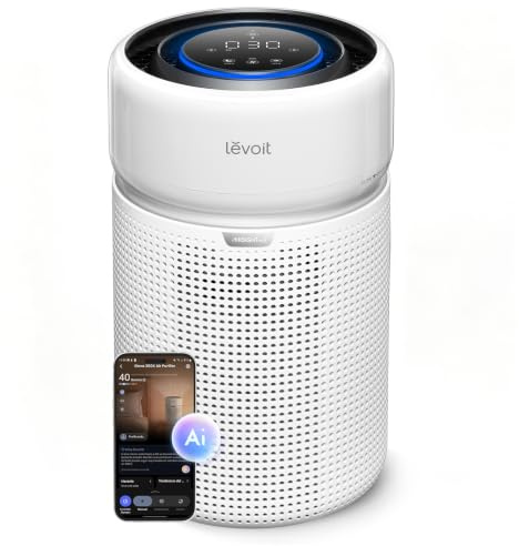 Levoit Eleva 300X Luftreiniger, PM1 / 2,5/10, AQI Anzeige, bis zu 56 m² | ECARF zertifiziert, 19 dB, Auto-Modus, CADR 273 m³/h, mit HEPA- & Aktivkohlefilter, für Allergiker, KI-Einblicke