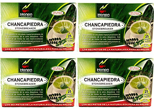 Chanca Piedra Kidney Stone Breaker 100% Natural Peruvian 4 Boxes (100 Tea Bags) Caffeine Free Herbal Supplement