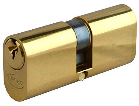 ASEC 5-Pin Oval Double Cylinder - 60mm 30/30 (25/10/25) Polished Brass