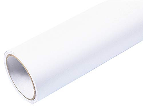 WDragon Solid Color Matte textured Vinyl Adhesive Paper Peel Stick Wallpaper Cabinet Drawer Dresser Shelf Liners Decal,40cm by 250cm (White2)