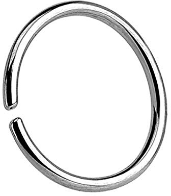Piercingfaktor Universal Continuous Piercing Fake Hoop Ring Septum Tragus Helix Ohr Nase Lippe Nasenring Nasenpiercing Intim Brust Silber 0.8mm x 7mm