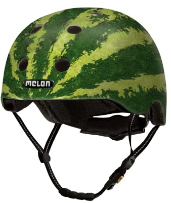 Melon Fahrradhelm »Real Melon« für Damen, Herren und Kinder | Leichter & sicherer urbaner Cityhelm mit Magnetverschluss, individuell anpassbar in grün, Wassermelone | Größe XL-XXL (58–63cm)