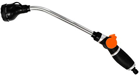 Home>it® Gartenbrause Gießstab mit ergonomischem Griff | Praktische Schlauchspritze mit Sprühkopf | Einstellbarer Brausekopf Gartenschlauch Handbrause Metall