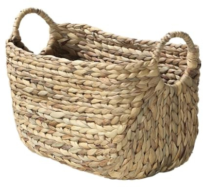 Cesta De Jacinto De Agua Con Asas - 40 X 23 X 26 Cm