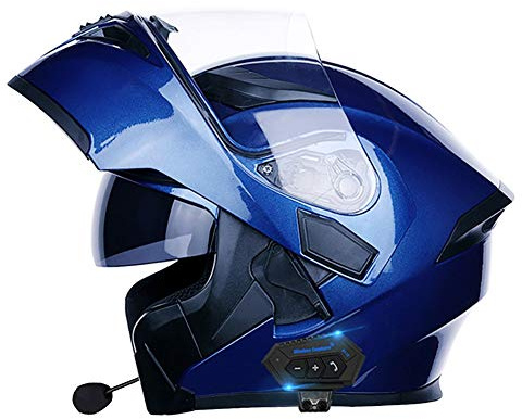 Casque Moto Modulable,ECE Homologué Casques Intégral Flip-Up Modulables Homme et Femme,Adulte Casques Intégraux Motocross avec Anti-buée Double Visière 54~63CM