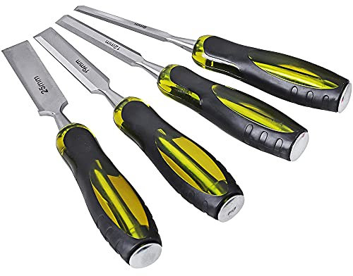 Formones Para Maderajuego De Cinceles De Madera De 4 Piezas Construcción Cr-v Con Punta De Acero De Martillo De Alto Impacto Para Tallar Madera Carpintería Esculpir Tornear Madera