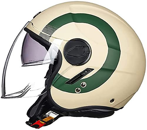 Casco Moto Semiaperto Casco Moto Omologato ECE Con Visiera Parasole Casco Moto Vespa Jet Stile Vintage Retrò E,XXL