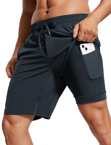 CRZ YOGA 2-i-1 löparshorts 9 | Lätt, Snabbtorkande, Träning, Fickor, För Män