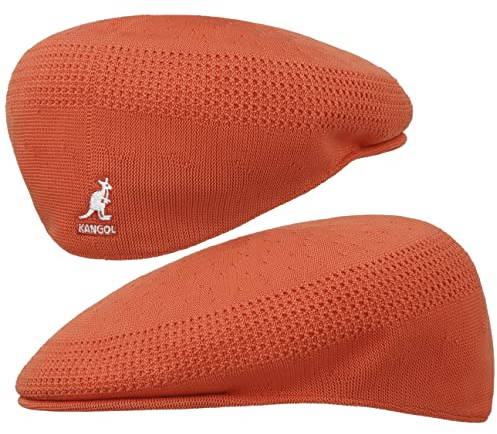 Kangol Tropic Ventair Flatcap 504 Schiebermütze Schirmmütze Herrencap Sommercap Damencap Pepe Damen/Herren - mit Schirm Frühling-Sommer - M (56-57 cm) orange