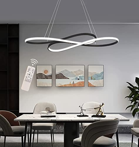 Dimmable LED Ceiling Pendant Light Fixture Restaurant Hanging Lamp with Remote Control,Height Adjustable Ceiling Lights,Modern Creative Design Chandelier,for Kitchen Island Bar Cafe Dining Room Table