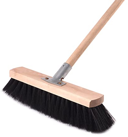 BAUSTER Balai robuste de 400 mm - Avec manche de 120 cm - Balai de rue - Balai industriel - Balai de jardin - Pour routes et trottoirs - Balai d'intérieur - Balai d'extérieur