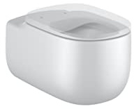 Roca A3460B7630 Taza suspendida Rimless Beyond con salida horizontal, Color Perla - ASIENTO NO INCLUIDO