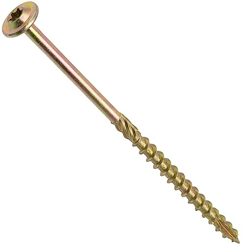 AERZETIX - Lot de 50 Vis à Bois Ø5x100mm à Tête Large Bombée - à Empreinte Étoile T25 - en Acier Zingué - Menuiserie, Contreplaqués, Agglomérés, Mélaminés