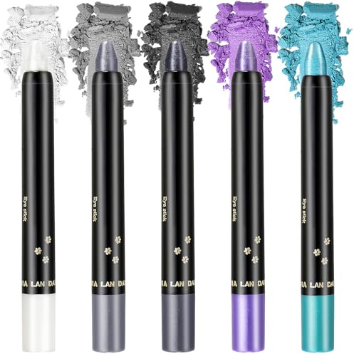 Jutqut Lidschatten Stift, Glitzer Metallic Eyeshadow Schimmer Eyeliner Stick, Langlebige Lidschatten Pencil, Perlglanz cremiger Textur, Augen Highlighter Makeup Stick#01#02#03#09#11