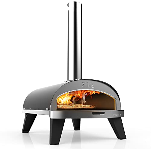 ZiiPa • Four à Pizza à Pellets Piana • Charbon • Ultra Compact & Innovant • Chauffe à 450°C en 20 min • Cuisson Express 90 sec • Pierre Réfractaire Ø31 cm