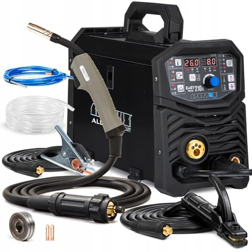 Spartus EasyMIG 210S – Soldador Inverter MIG/MAG de 200A – Máquina de Soldar con Gas y Alambre Relleno, TIG y MMA – Sinergia e Inductancia - Tecnología IGBT