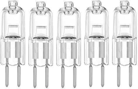 UGEFKMQ Halogen Light Bulbs G5.3 12V 20W Clear Capsule Halogen Lamps 50W G5.3 2 Pin Base Dimmable Warm White,20W,20Pc