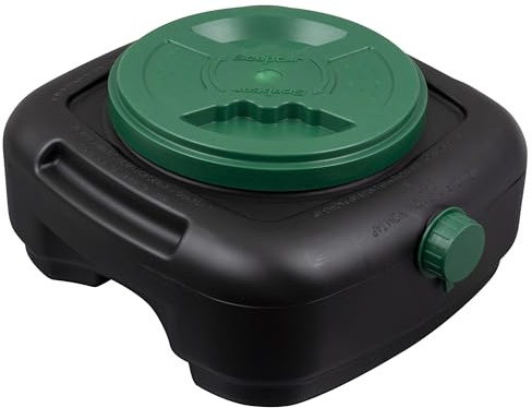 Scepter AM07029 7.3 Quart Oil Drain Pan with Lid, Filter Drain Screen, and Pour Spout for Automotive Fluids Including Engine Oil, Anti-Freeze, Transmission Fluid and More, 12 x 12-3/4 x 5.6