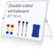 Kasanni Magnetisches Whiteboard - Beidseitig Abwischbar, Klein, Mit Ständer, Tragbar - Geeignet für Büro, Zuhause und Schule (20 cm x 30 cm)