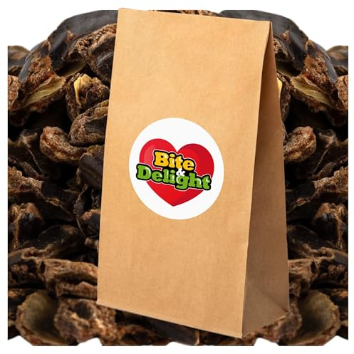 Bite & Delight 5kg Johannisbrot Geschnitten Leckere Snack für Pferde Kaninchen Leckerlies Kleintierfutter ohne Zusätze Grob Geschrotet