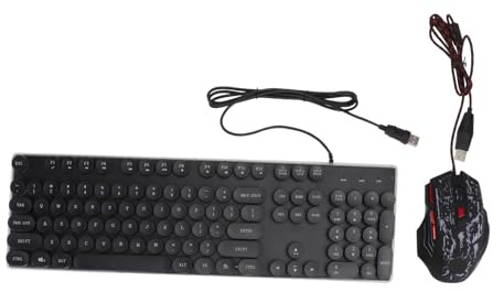 OSALADI Gaming Mouse Keyboard USB Backlit Ergonomic Rainbow LED Lights for Gamer Use at Home Office