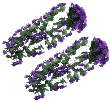 DECHOUS 2stücke Künstliche Violette Blume Künstliche Hängeblume Simulationsblume Für Zuhause Büro Bar Hotel Ohne Gießen Erforderlich Langlebig Und Sparsam