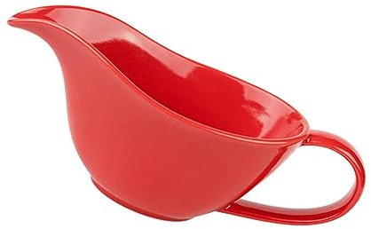 Veemoon Porcelain Sauce Bowl Handle and Pour Spout, Glossy Red Ceramic Mixing Bowl for Steak Sauce and Home Tableware, Small Size for Dining and Serving