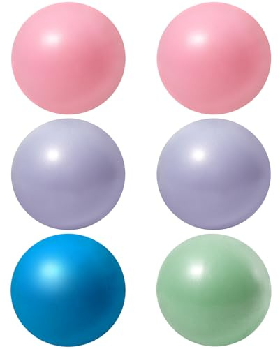 Cokaca 6 Stück Pilates Ball, Φ 25 cm Gymnastikball Klein für Bauch und Schultertraining Balance Sport Pilates, Weich und rutschfest, Fitnessball Yoga Ball für Zuhause, Büro, Yoga, Fitness und Reisen