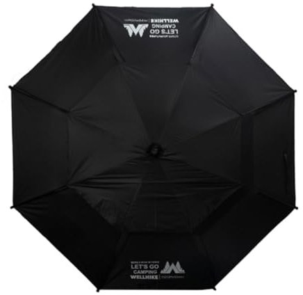 ARVALOLET Ombrello da pesca impermeabile all'aperto Parasol UPF50 + protezione UV tetto campeggio Parasol portatile per giardino in spiaggia all'aperto, Nero