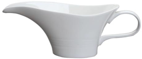 Salsiera elegante in porcellana bianca per salse e succhi – perfetto dispenser per arrostire latte e sugo – ideale per intrattenere e mangiare