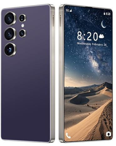 Teléfono móvil S25 Ultra para Exteriores con lápiz táctil Integrado, 16GB, 1TB, Android 14.0, Pantalla HD de 7,3 Pulgadas, Snapdragon 8G (10 núcleos),Purple-1TB