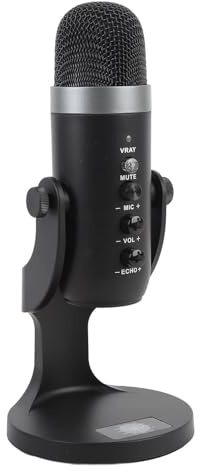 Jectse USB Condenser Microphone, Wired PC Computer Gaming Streaming Mic with Desktop Stand, Plug and Play, for Recording, and Podcasting on PC