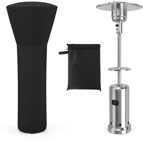 COSTWAY Wetterschutzhülle für Terrassenheizer, Heizpilz Abdeckung, Schutzhülle für Heizstrahler, Wasserdicht Winddicht UV-Beständige 210D-Oxford Gewebe, 220 x 86,5 x 48,5 cm (Schwarz)