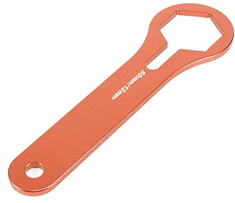 Aramox Clé à Capuchon de Fourche, clé d'amortisseur en Alliage d'aluminium pour Outil de Suspension de Moto 125 150 250 350 (ORANGE)