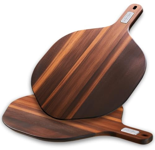 SILBERTHAL Pizzabrett 30 cm 2er Set Akazienholz | Servierbrett für Pizza, Flammkuchen oder Käse & Wurst