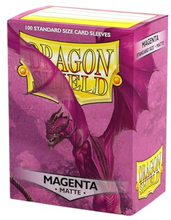 Dragon Shield | Standard Size Card Matte Sleeves | 100 CT - Smooth & Tough Premium TCG Sleeves | Compatible with Pokemon, Flesh & Blood, One Piece & Magic the Gathering | Magenta - Matte