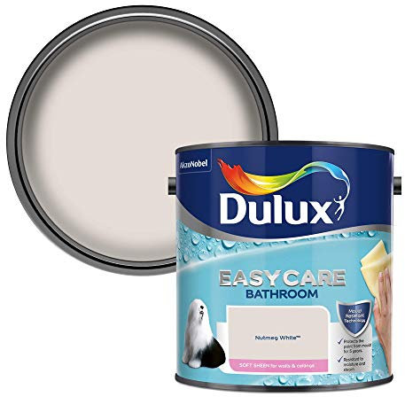 Dulux Easycare Bathroom Soft Sheen Emulsion Paint For Walls And Ceilings - Nutmeg White 2.5 Litres
