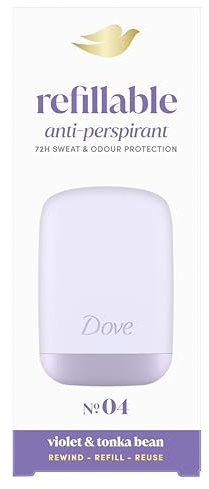 Dove No. 4 Violet & Tonka Bean Anti-Perspirant Starter Kit women's antiperspirant stick styled to last with 72h odour protection, dermatologically tested 1 x case, 1 x 35 ml refill