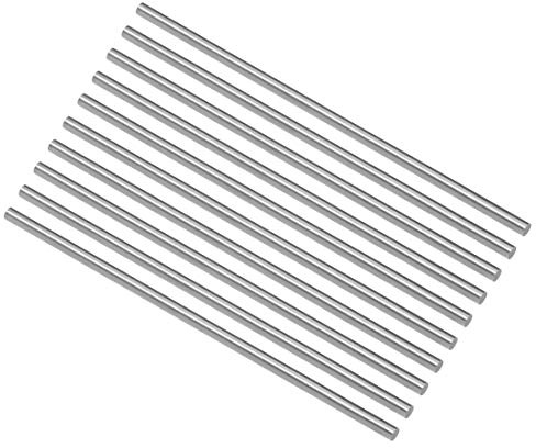 sourcing map 10Stk. Rundstahlstange 3mm HSS Drehmaschine Stangenmaterial Werkzeug 100mm lang für Wellen Zahnrad Bohrmaschine Drehen Miniaturachse Zylinderstift