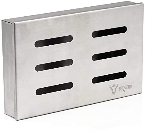 BBQ-Toro Scatola per affumicatura in acciaio inox Cherry | 21 x 13 x 3,5 cm | Ciotola per affumicatura a gas, barbecue a carbonella, griglia elettrica | Smoke Box, Grill Smoker Box