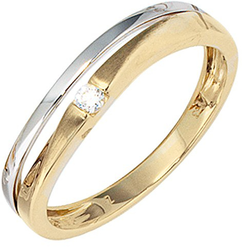 Jobo Damen-Ring aus 8 Karat 333 Gold Bicolor mit Zirkonia