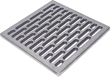 Fonderia Bongiovanni Parrilla de hierro fundido, parrilla para chimenea, estufa de pellets, bandeja para cenizas, 25 x 25 cm