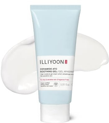 ILLIYOON Ceramida Ato Gel Calmante 175ml, Loción Gel Refrescante de Alta Hidratación para Piel Sensible Seca y Cansada, Suave para Niños y Adultos, Vegana, Sin Perfume