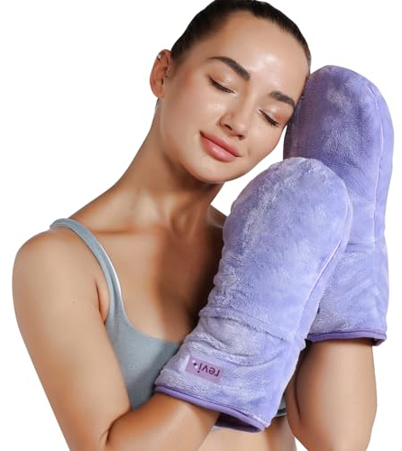 REVIX Mikrowellen-Fäustlinge mit Feuchtwärme, Handwärmer, Purple